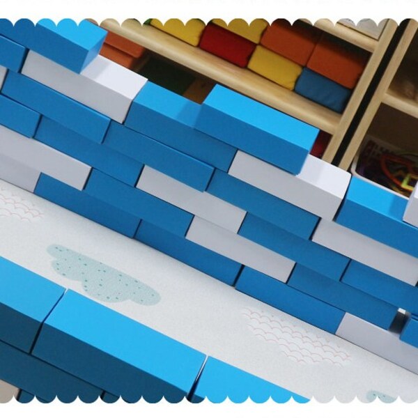 어린이집 교구 친환경 종이 벽돌 블록 - 썸머 50PCS
