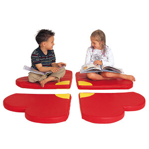 유아 아기 방석 의자 어린이 쿠션 놀이 매트 (꽃 방석 4piece)